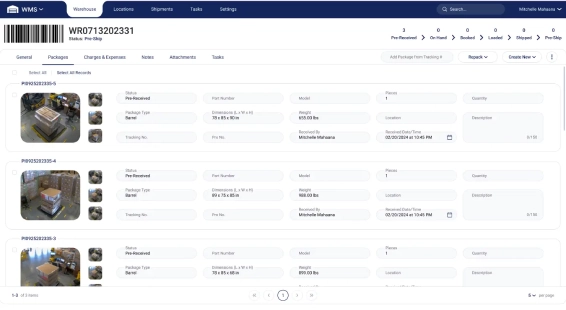 Manage Warehouse Receipts, Packages, Inventory & More
